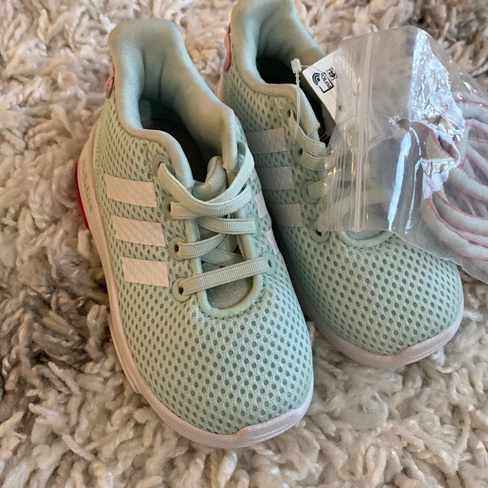 COPY - ADIDAS; Baby girl shoes; US size 6; teal/white